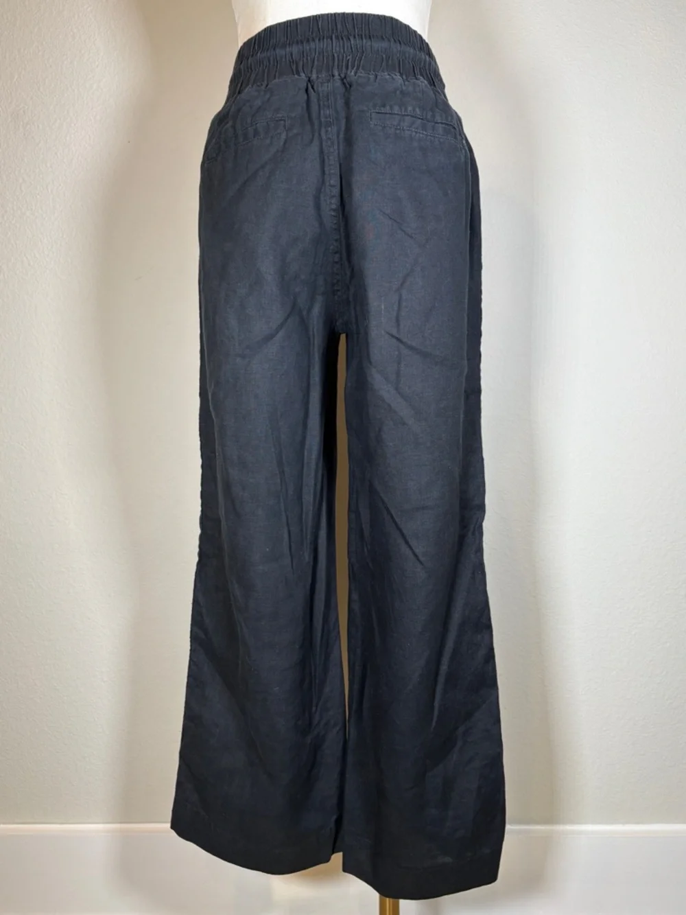 Quince Black 100% European Linen Wide-Leg Pants Size Small - Picture 4 of 9